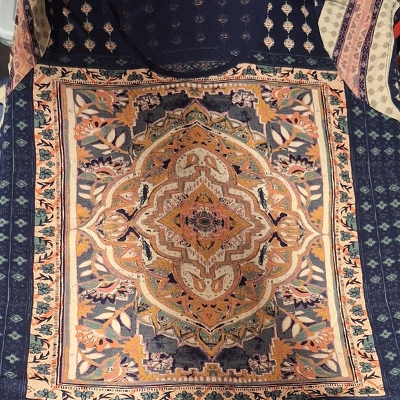 Lucky Brand Blue and Orange Graphic T-Shirt - Picture 3 of 3